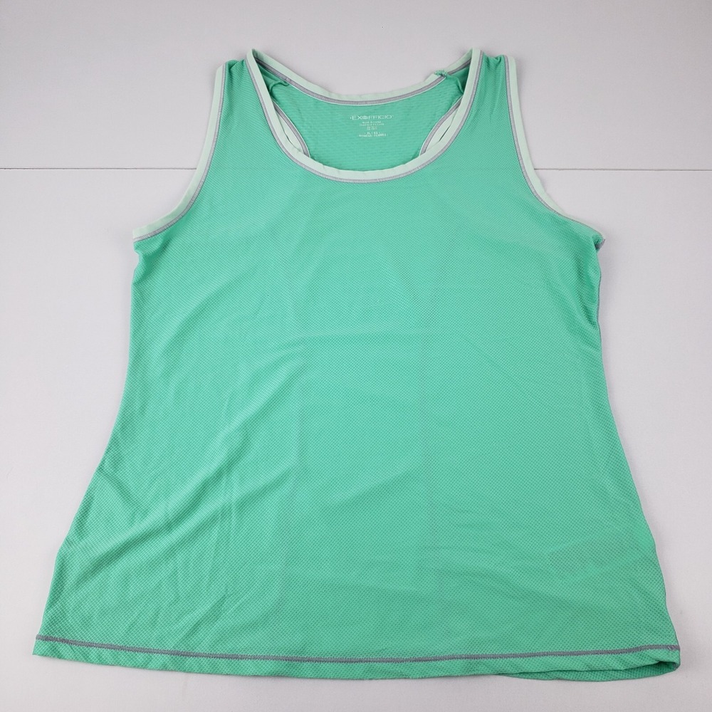 ExOfficio Tank Top Women's XL Green Racerback Stretch Top